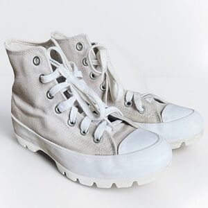 Converse Chuck Taylor All Star Lugged High Top Womens 6.5 Egret Platform Sneaker